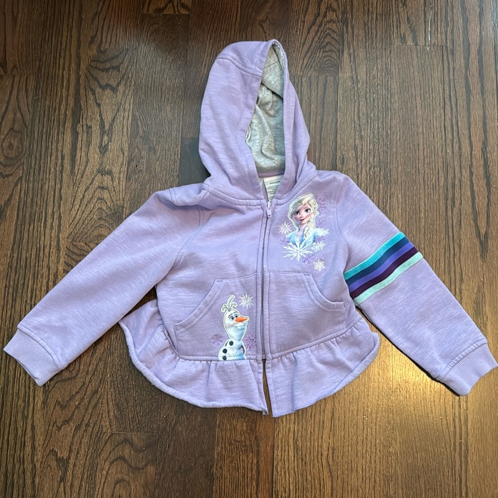 Disney Frozen II Full zip up sweater toddler girls 4T